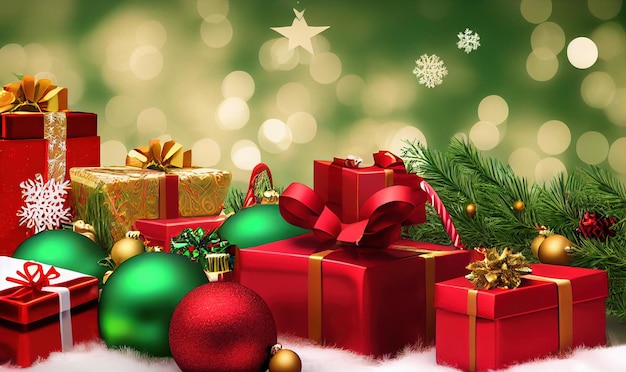 Veel geschenkdozen voor vrolijk kerstfeest en nieuwjaar 2023 spectaculaire viering