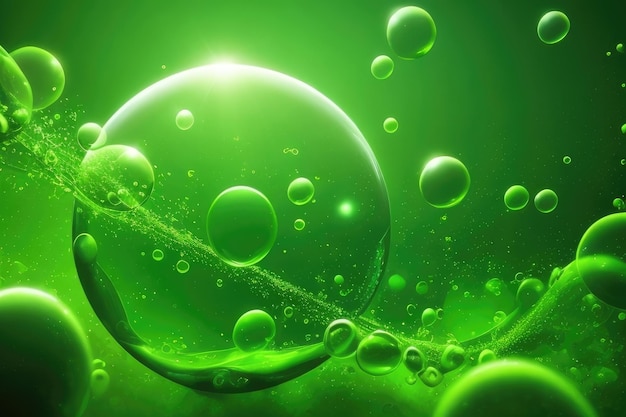 Veel groene bubbels abstracte achtergrond