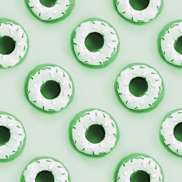 Veel kleine plastic donuts ligt patroon