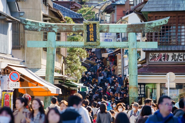 Veel mensen gaan naar de Sensoji-tempel