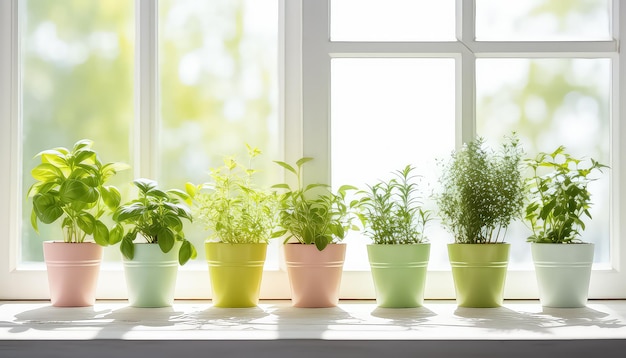 Veel mooie groene planten in een pot