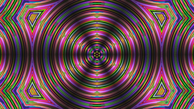 Veel neonverlichtingslijnen op zwarte abstracte computer gegenereerde achtergrond 3D renderen