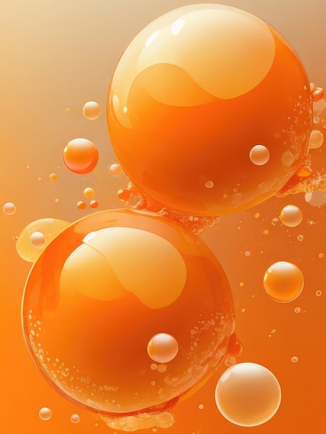 Veel oranje bubbels abstracte achtergrond