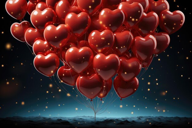 veel rode harten concept van liefde