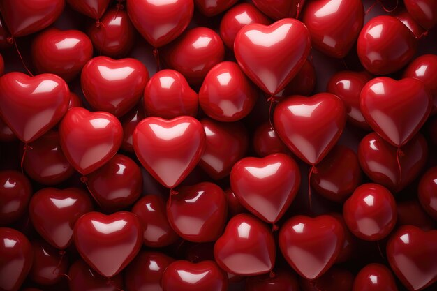 veel rode harten concept van liefde