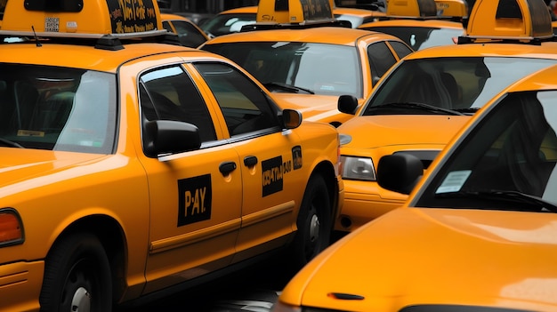 Veel taxi's uit New York