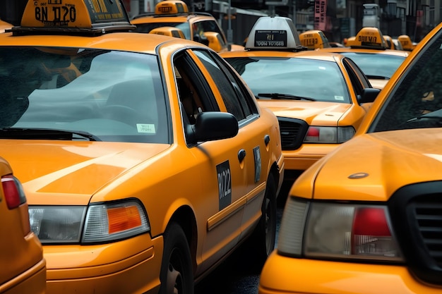 Veel taxi's uit New York