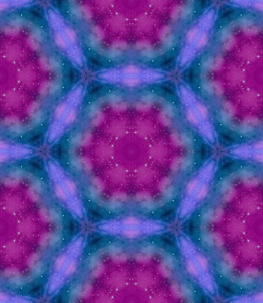 Veelkleurig futuristisch fractal mandalapatroon in geometrische psychedelische ruimte