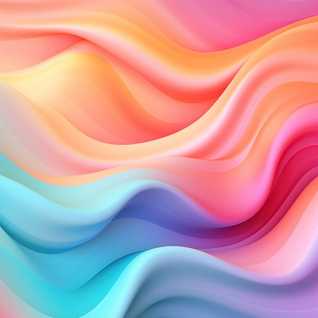 Veelkleurige achtergrond met kleurovergang. Abstracte lijnen golven vloeibaar effect plastic stof
