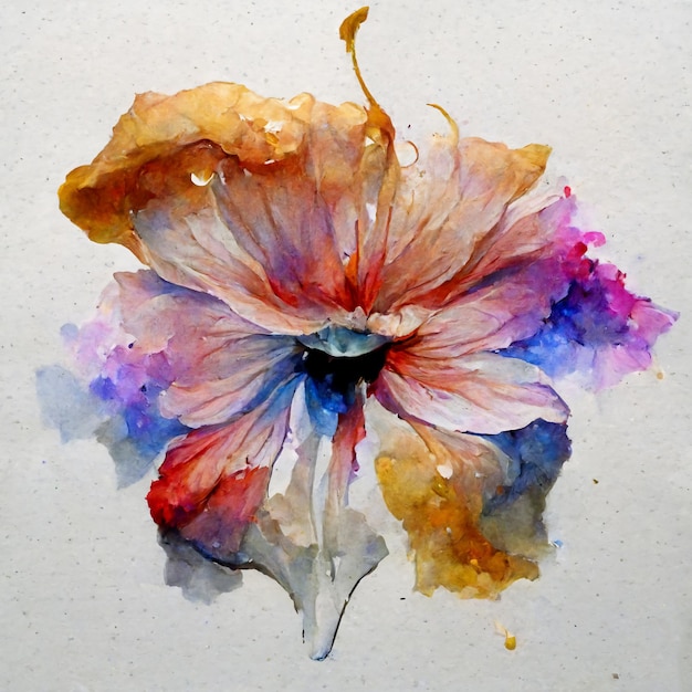 Veelkleurige bloem aquarel stijl