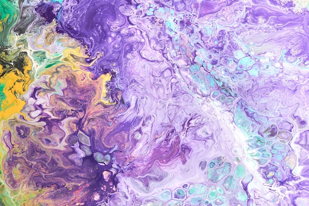Veelkleurige creatieve abstracte achtergrond Lila alcoholinkt Golven vlekken vlekken en verfstreken marmeren textuur