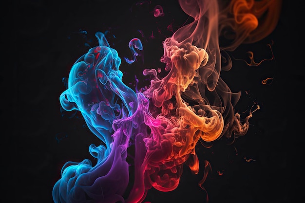 Veelkleurige kleurrijke rook Generatieve AI
