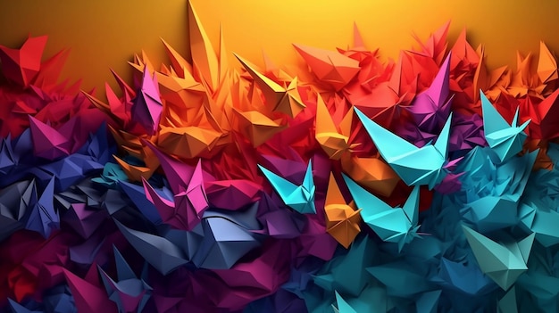 Veelkleurige origami-achtergrond