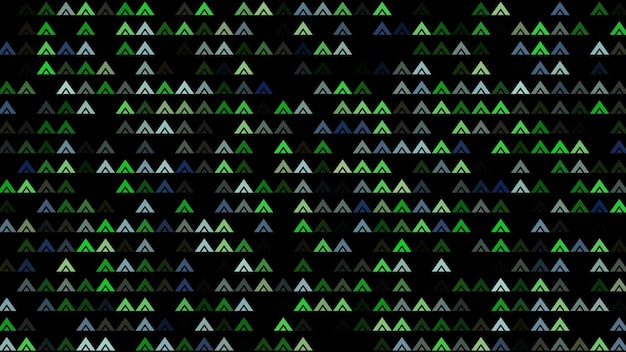 Veelkleurige pijlen knipperen op een zwarte achtergrond abstracte feestelijke achtergrond voor reclame gefeliciteerd tekst kleurrijke creatieve plat dynamische vormen animatie Business bg 3D render