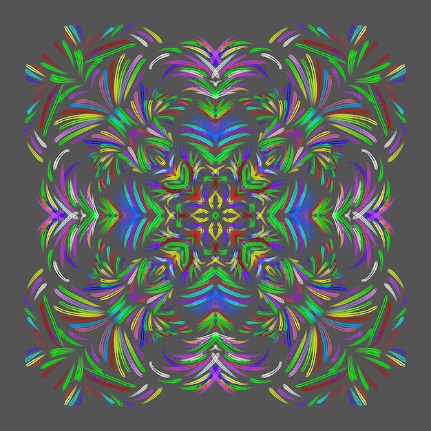 Veelkleurigelementsiergrijsachtergrondabstractsymmetrischtextielpatroonkeramiektegel