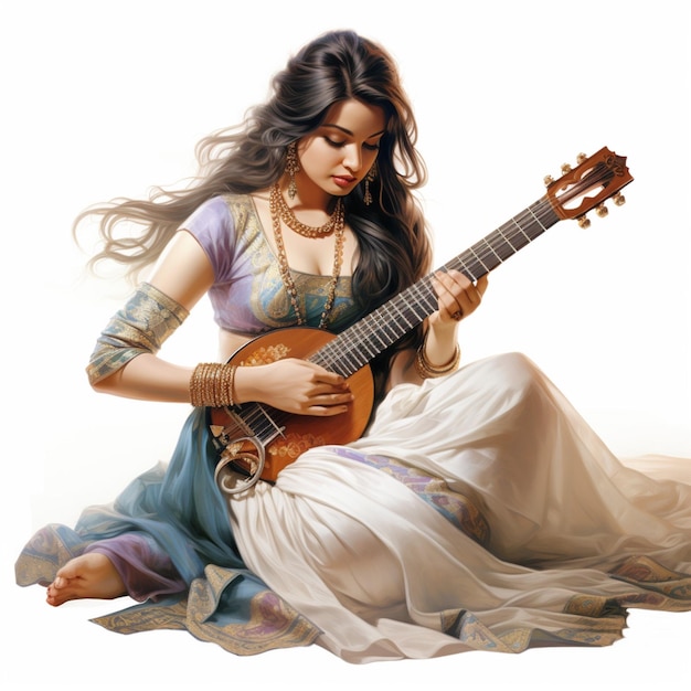 Veena with white background high quality ultra hd