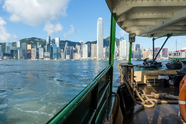 Veerboot op de Victoria Harbour in Hong Kong