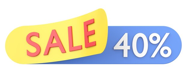 Veertig procent verkoop 40 verkoop 3D illistration
