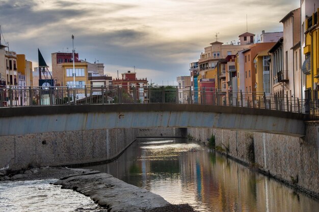 Vega Baja del Segura Orihuela centro Pasarela sobre el Rio Segura en el casco antiguo de Orihuela,