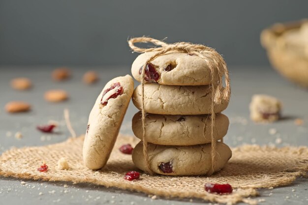 Vegan amandelkoekjes met gedroogde cranberries