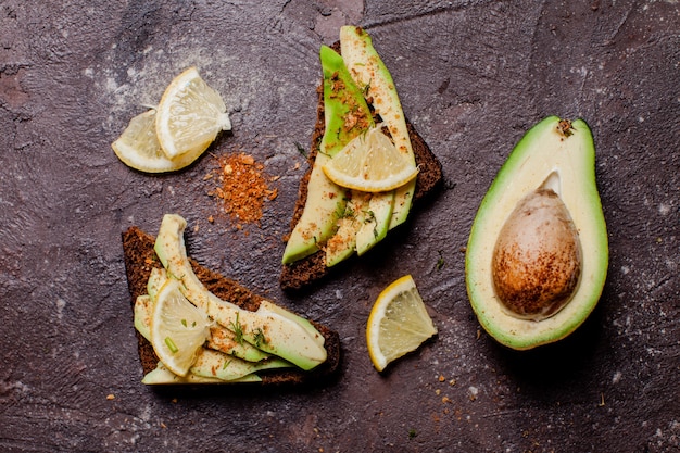 Vegan avocado sandwich