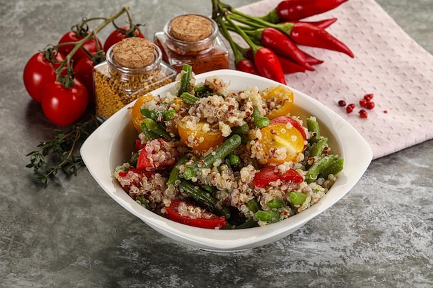 Vegan boiled quinoa with vegetables