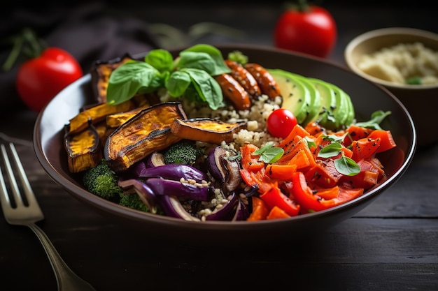 Vegan Buddha Bowl with Quinoa and Roasted Veggies