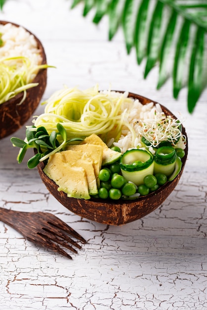 Vegan buddha bowl with vegetables