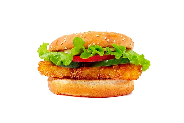 Vegan burger isolated on white