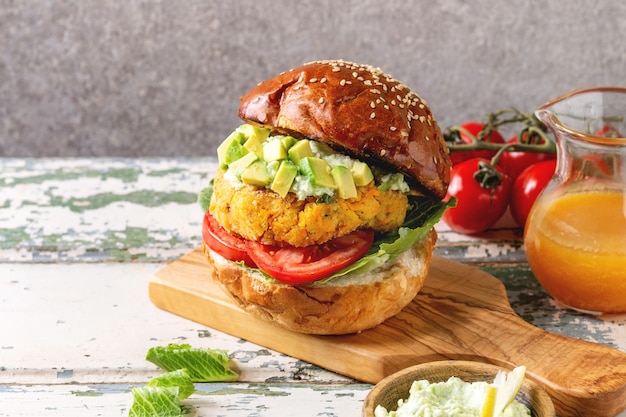 Vegan burger with carrot