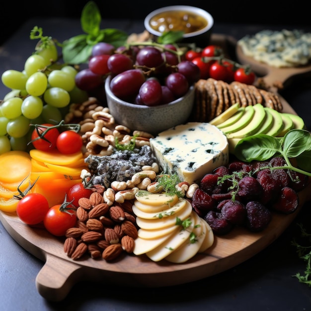 Vegan cheeseboard colorful flavorful and dairyfree