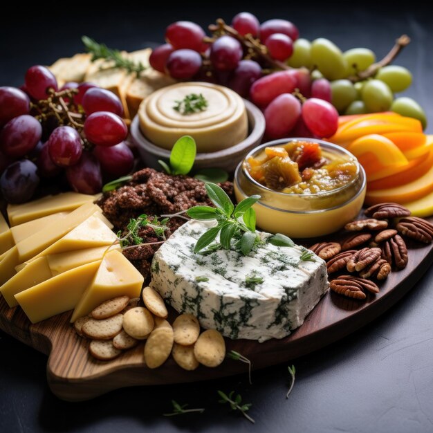 Photo vegan cheeseboard colorful flavorful and dairyfree