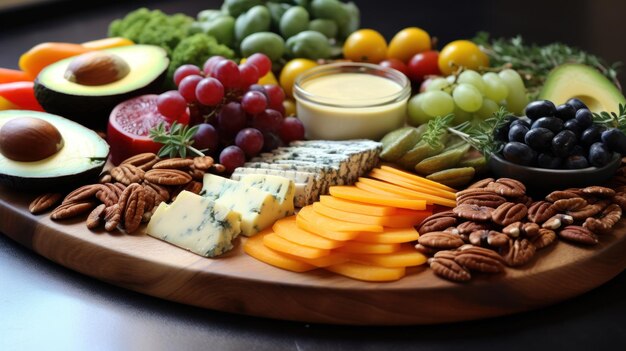 Photo vegan cheeseboard colorful flavorful and dairyfree