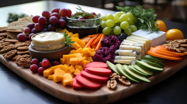 Photo vegan cheeseboard colorful flavorful and dairyfree