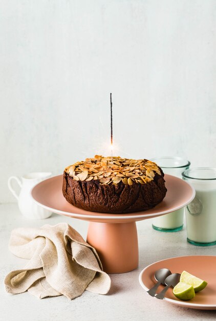 Vegan chocolate almond paleo cake