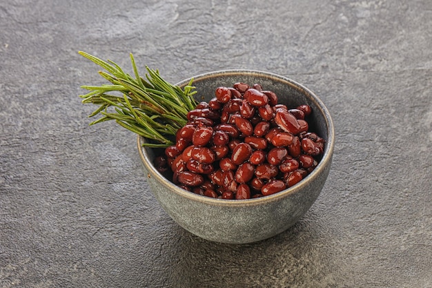 Vegan cuisine black kidney in the bowl