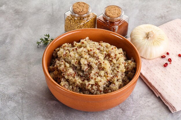 Vegan cuisine boiled quinoa cereal