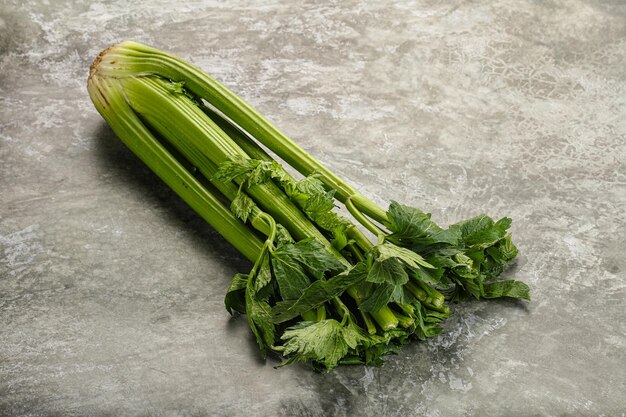 Vegan cuisine celery stems with leaf