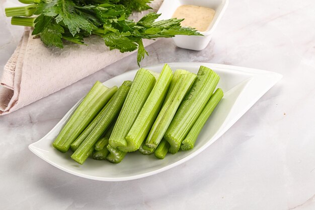 Vegan cuisine dietary celery cticks snack