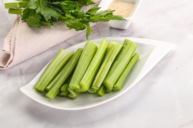 Vegan cuisine dietary celery cticks snack