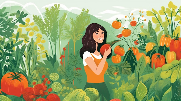 Vegan day creative and inspiring illustrations for plantbased living
