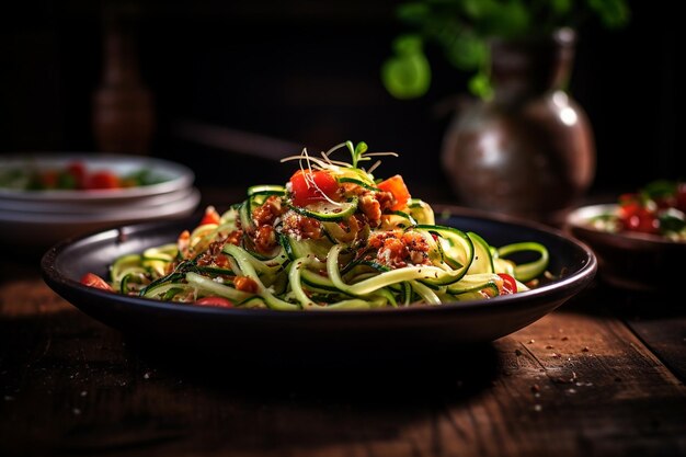 Photo vegan detox zoodle salad