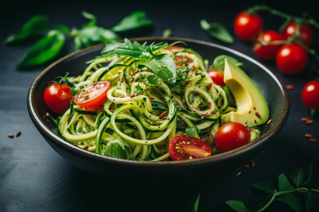 Photo vegan detox zoodle salad