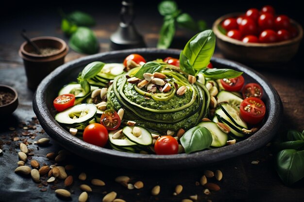 Photo vegan detox zoodle salad