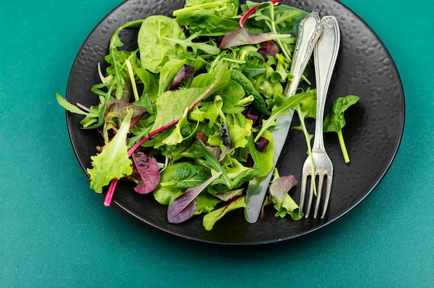 Photo vegan green salad healthy food