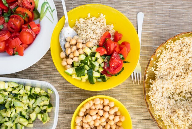 Vegan lunch on the table