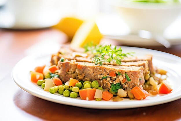 Vegan meatloaf with lentils and vegetables