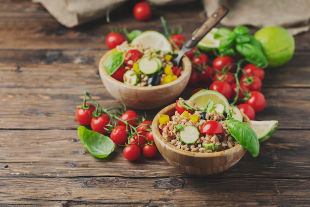 Vegan pearl barley salad