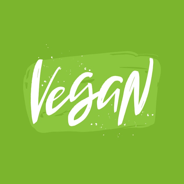 Foto vegan penseel belettering inscriptie handgeschreven offerte veganistische levensstijl