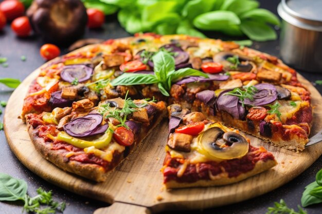 Веганская пицца с овощной начинкой